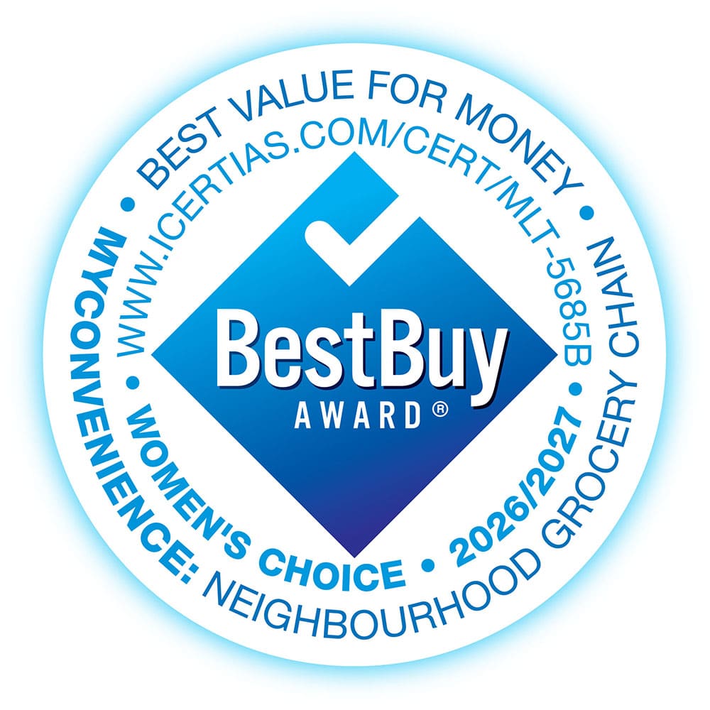MyConvenience is Malta’s No. 1 Neighbourhood Grocery Chain for value for money in the Women’s Choice Best Buy Award 2026/2027